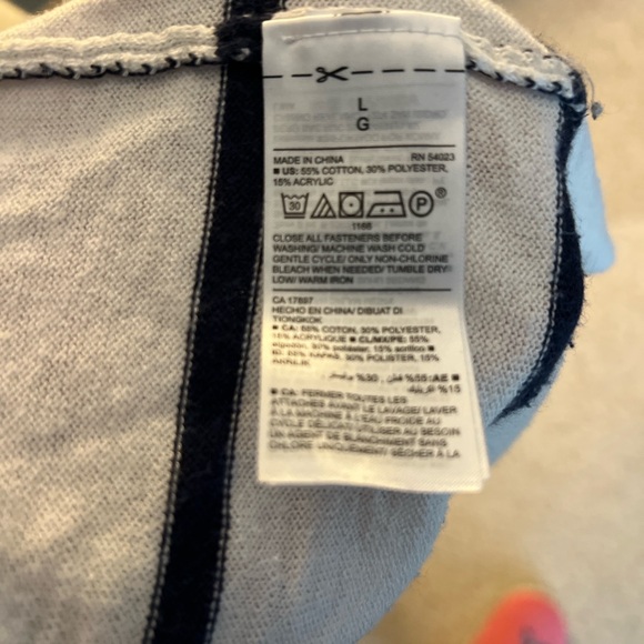 Large Nautical Hampton Old Navy Navy and White Cardigan - Picture 5 of 5